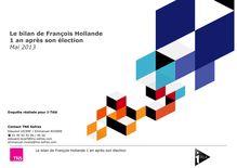 Sondage TNS - Sofres : Le bilan de François Hollande 1 an après son élection (Mai 2013)