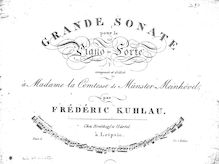 Partition complète, Piano Sonata, Op.8a, Kuhlau, Friedrich