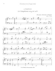 Partition (2e) Simphonie en g ré sol♮, Troisième Livre d Orgue, Lebègue, Nicolas