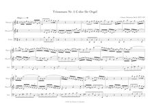 Partition complète, orgue Sonata No.5, Trio Sonata, Bach, Johann Sebastian