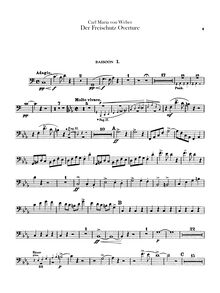 Partition basson 1, 2, Der Freischütz, Op.77, Eine romantische Oper in 3 Aufzügen