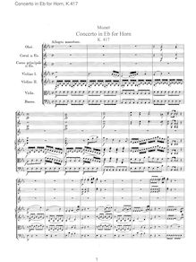 Partition complète, cor Concerto, Horn Concerto No.2, E♭ major, Mozart, Wolfgang Amadeus par Wolfgang Amadeus Mozart