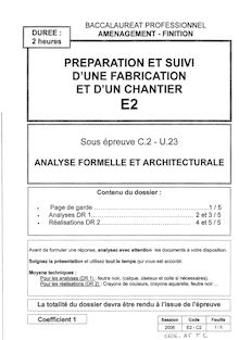 Analyse formelle et architecturale 2006 Bac Pro - Aménagement finition