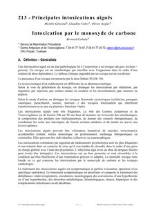 Principales intoxications aiguës Michèle Génestal Claudine Cabot Olivier Anglés