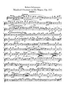 Partition hautbois 1, 2, Manfred, Op.115, Schumann, Robert
