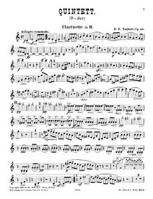 Partition clarinette, quintette pour Piano et vents, Op.48, B♭ major