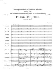 Partition complète, Gesang der Geister über den Wassern, D.714, Schubert, Franz