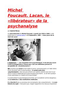 Michel Foucault. Lacan, le «libérateur» de la psychanalyse
