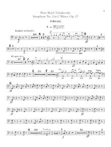 Partition timbales, cymbales/basse tambour/Tam-Tam, Symphony No.2