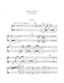 Partition altos, La valse, Poème chorégraphique, Ravel, Maurice