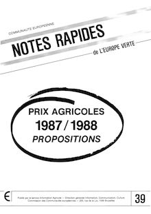 Prix agricoles 1987-1988