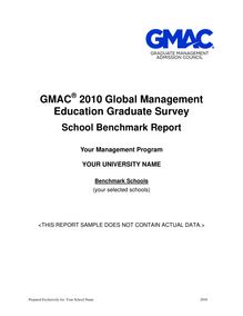 Global Graduate Survey Benchmark Report Sample (2010)