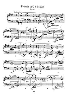 Partition complète, Prelude C♯ minor par Frédéric Chopin