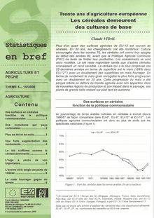 Statistiques en bref. Agriculture et pêche nÌŠ 15/2000. Trente ans d agriculture européenne