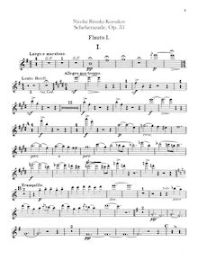 Partition flûte 1, 2 (doubles on Piccolo 2), Scheherazade, Шехеразада