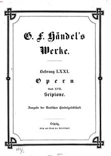 Partition complète, Scipione, Publio Cornelio Scipione, Handel, George Frideric