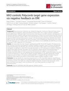 MK3 controls Polycomb target gene expression via negative feedback on ERK