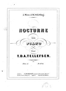 Partition complète, Nocturne, Op.2, F major, Tellefsen, Thomas Dyke Acland