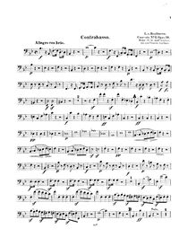 Partition Double basse, Piano Concerto No.2, B♭ major, Beethoven, Ludwig van