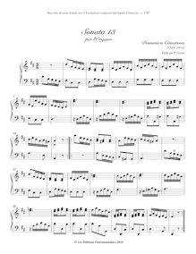 Partition Sonata 13 per l organo (D major), sonates pour piano, Cimarosa, Domenico