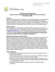 Geothermal Heat Pump Incentive Program for Public  Comment Nov. 2009x