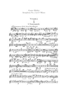 Partition trompette 1, 2, 3, 4 (B♭, F), Symphony No.5, Mahler, Gustav