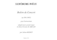 Partition complète, Boléro de Concert, Op.166, G minor, Lefébure-Wély, Louis James Alfred par Louis James Alfred Lefébure-Wély