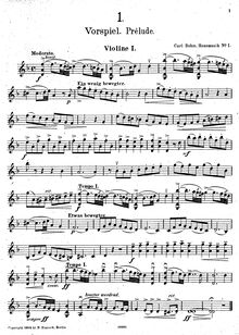 Partition violon 1, Hausmusik, 12 Stücke für 2 Violinen mit begleitung des pianoforte12 Pieces for 2 Violins and Piano