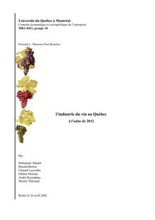 l industrie du vin au Québec