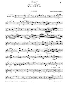Partition violon 1, Piano quintette No.2, Op.130, Quintet for pianoforte, two violins, viola & violoncello, op. 130