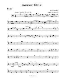 Partition violoncelles, Symphony No.21, G major, Rondeau, Michel par Michel Rondeau