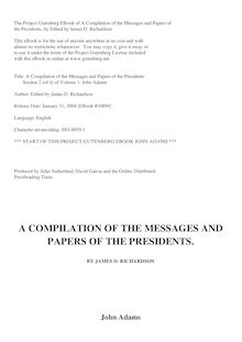 A Compilation of the Messages and Papers of the Presidents - Volume 1, part 2: John Adams