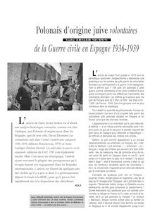 Polonais d’origine juive volontaires de la guerre civile en Espagne (1936-1939) - article ; n°1 ; vol.73, pg 44-48