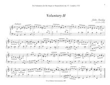 Partition Voluntary II (A minor), Bénévoles, Stanley, John
