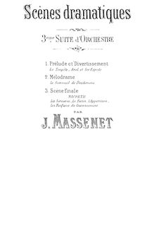 Partition complète, Scènes dramatiques, Suite d orchestre No.3, Massenet, Jules