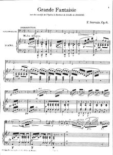 Score, Grande Fantaisie sur des motifs de l Opéra le Barbier de Séville de Rossini