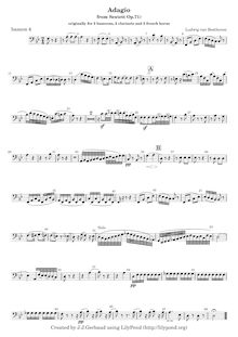 Partition basson 4, Sextet pour vents, Op.71, E♭ major, Beethoven, Ludwig van