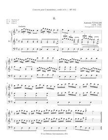 Partition complète, Concerto pour 2 Mandolins, Concerto con Due Flauti, Due Teorbi, Due Mandolini, Due Salmo, Due Violini in Tromba marina et un Violoncello