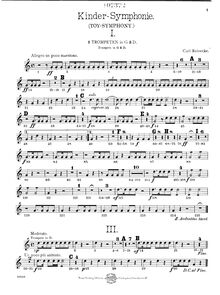 Partition trompette 1/2, Kinder-Sinfonie, Op.239, Toy Symphony, Reinecke, Carl