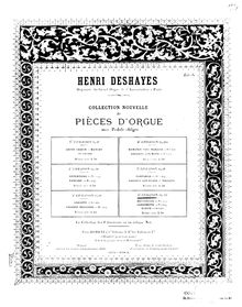 Partition Meditation, Canzonetta, et Elegie., Pièces d orgue, Deshayes, Henri