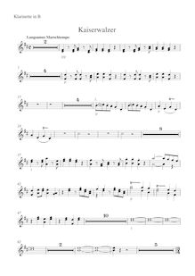 Partition clarinette 1/2 (B♭), Kaiser-Walzer, Strauss Jr., Johann