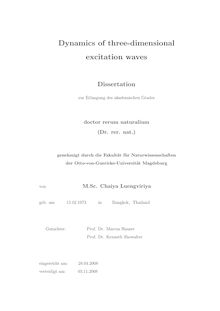 Dynamics of three-dimensional excitation waves [Elektronische Ressource] / von Chaiya Luengviriya