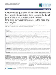 Compromised quality of life in adult patients who have received a radiation dose towards the basal part of the brain. A case-control study in long-term survivors from cancer in the head and neck region