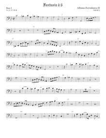 Partition viole de basse 1, fantaisies pour 6 violes de gambe, Ferrabosco Jr., Alfonso par Alfonso Ferrabosco Jr.