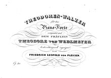 Partition complète, Theodoren-Walzer, Op.40, Plessen, Friedrich Leopold von