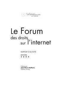 Le Forum des droits sur l internet : rapport d activité : année 2004