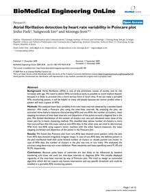 Atrial fibrillation detection by heart rate variability in Poincare plot