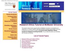 Ethics in Human Research: On-line Tutorial