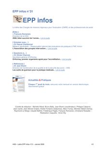 EPP infos n° 31 - Janvier 2009