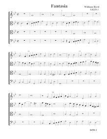 Partition Fantasia No.1 - partition complète (Tr T T B), fantaisies pour 4 violes de gambe